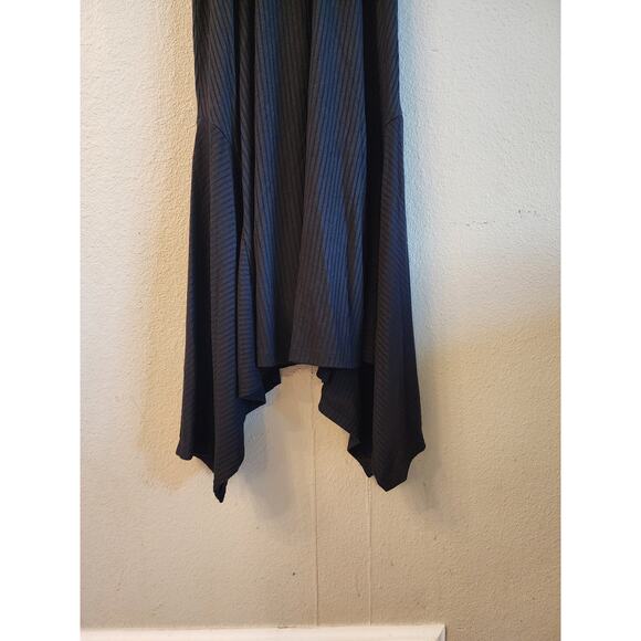 Anthropologie Kingsolver Ribbed Black Midi Dress LBD SZ Medium Sleeveless - Picture 6 of 9